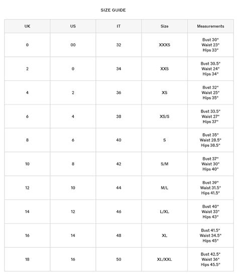 burberry ladies coat size chart